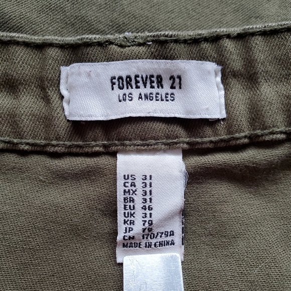 Green Mini Skirt, Gold Buttons - Picture 4 of 5